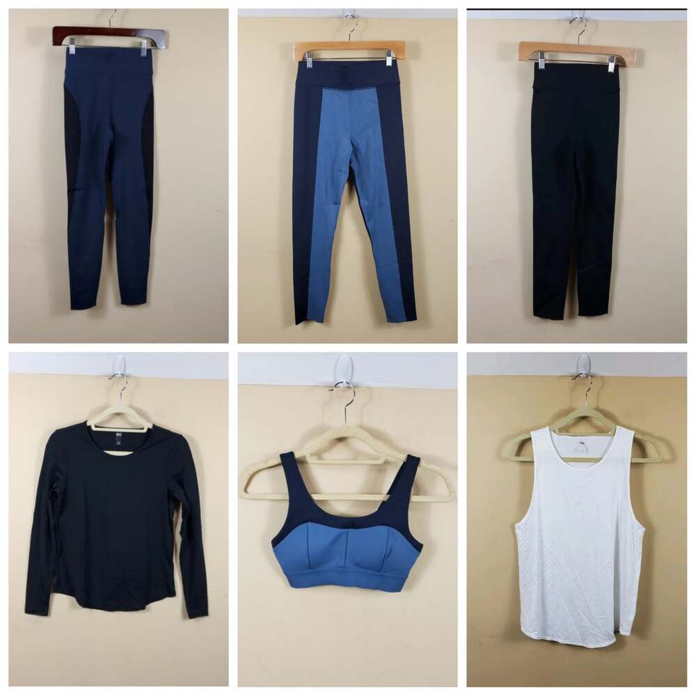 DLC Bundle of Six Leggings Capri Sports Bra Long Sleeve Tank Size XS